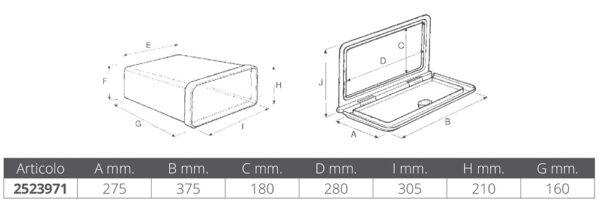 CHEST WITH LOCK MM. 375X275X160D