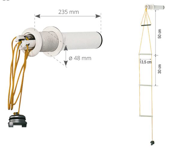 FLUSHMOUNT SAFETY LADDER 3 STEPS