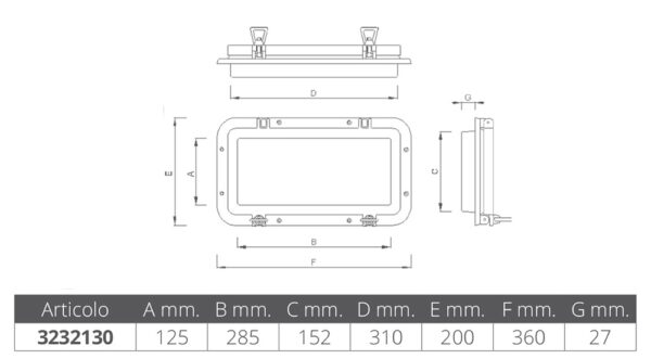 RECTANGULAR PORTLIGHT