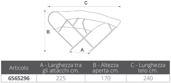 LIGHT ALLOY 4 ARCHES BIMINI