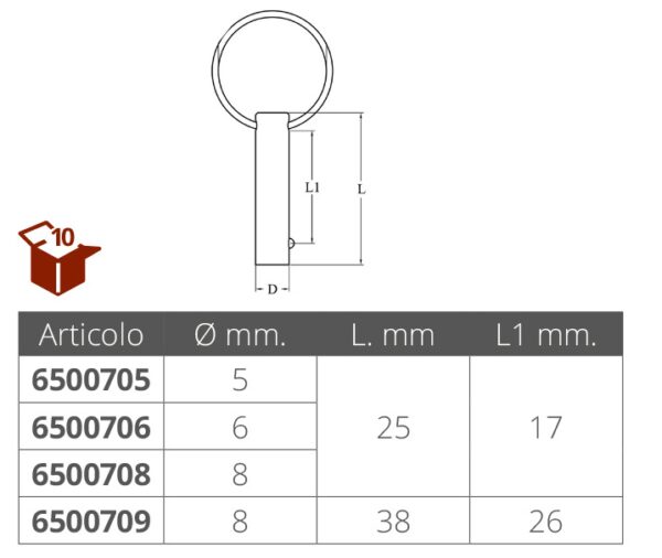 STAINLESS STEEL REMOVABLE PIN