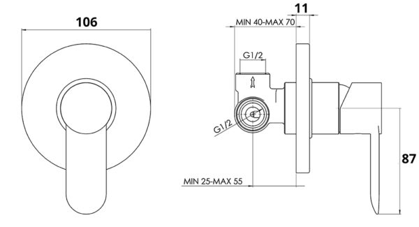 RECESSED MIXER TAP