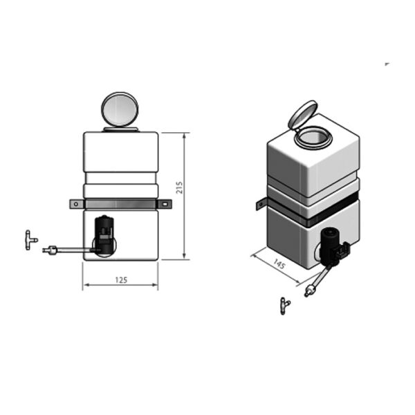 TANK FOR WINDOW CLEANER WITH PUMP