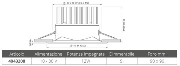 RECESSED SPOTLIGHT KRISTINE 12W