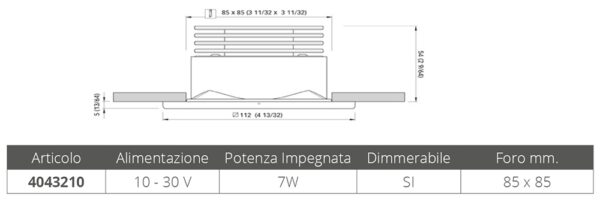 RECESSED SPOTLIGHT DEMETRA 7W