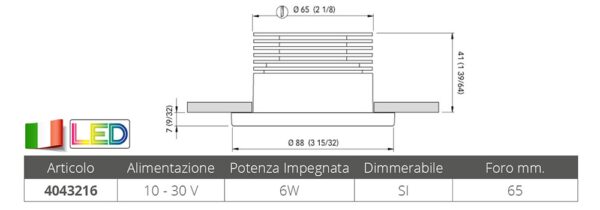 RECESSED SPOTLIGHT CHIARA 6W