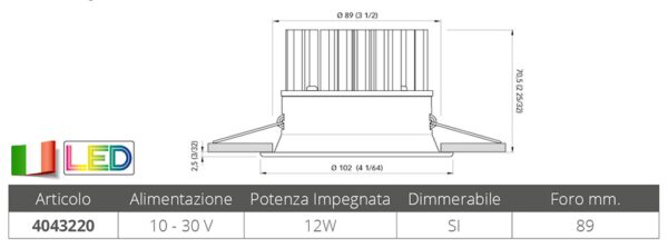 RECESSED SPOTLIGHT CRISTIAN 12W