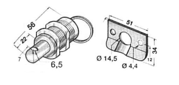 STAINLESS STEEL LOCK WITH BOTTON