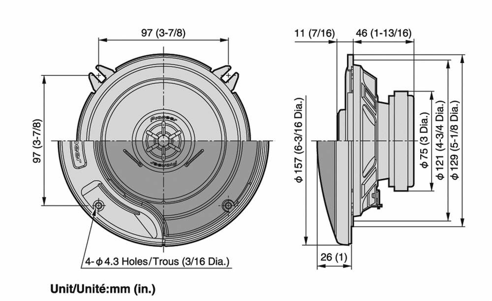 PIONEER SPEAKERS - 130W