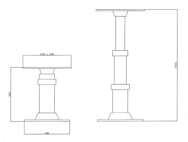 TELESCOPIC SUPPORT MM.300/720