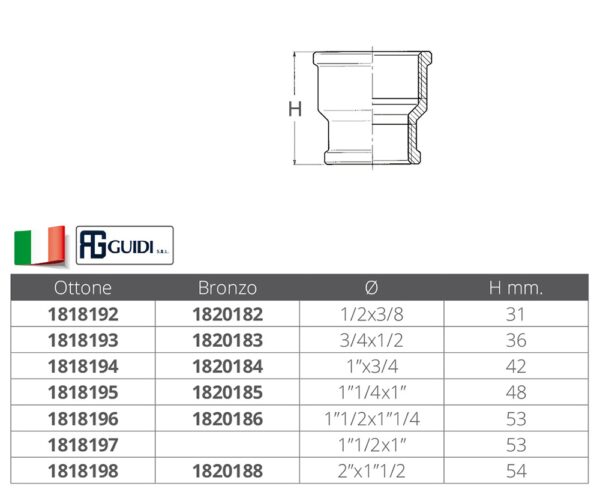 BRONZE REDUCED PIPE SLEEVES F-F