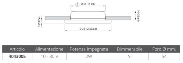 RECESSED SPOTLIGHT TED CT WITH SWITCH