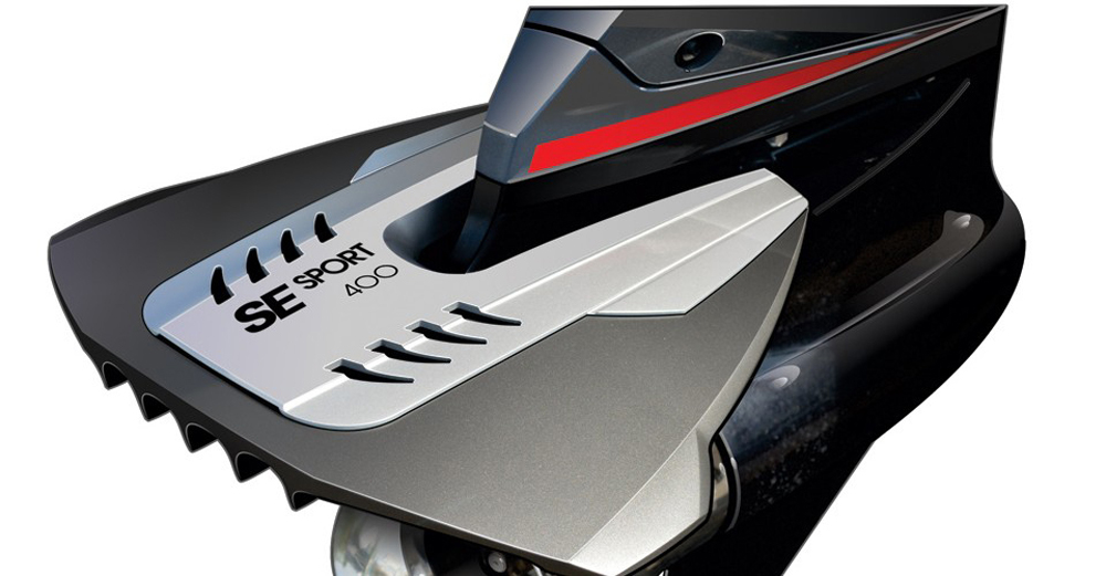 SPOILER 400 FOR ENGINE UPPER TO 40 HP WITHOUT DRILLING HOLES IN THE ANTICAVITATION PLATE